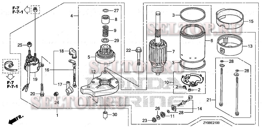 Стартер для Honda BFP15DK0 XHTA
