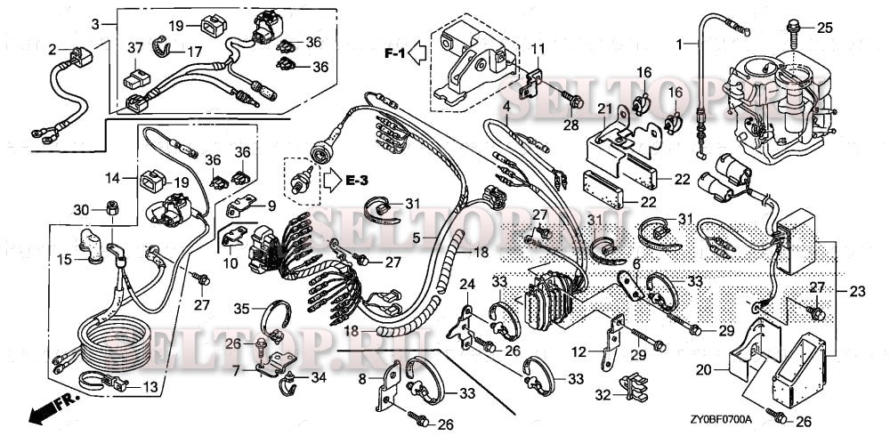 Жгут проводов, регулятор, провода стартера (1) для Honda BFP15DK0 XHTA
