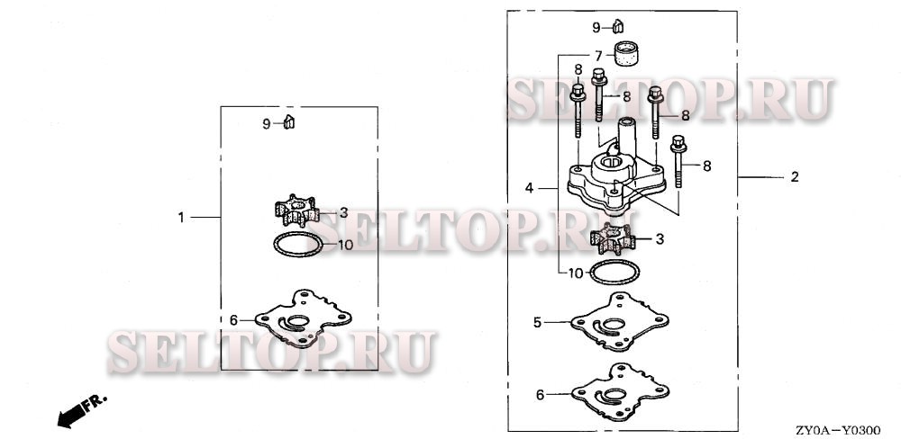 Крыльчатка насоса для Honda BFP20D5 LRTA