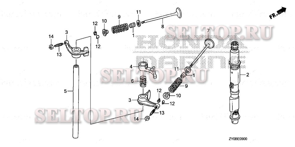 Распредвал, клапана для Honda BFP20DK0 LRTA