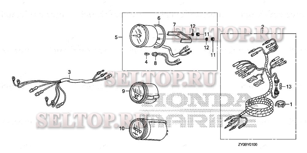 Приборы, комплект проводов для Honda BFP20DK0 LRTA