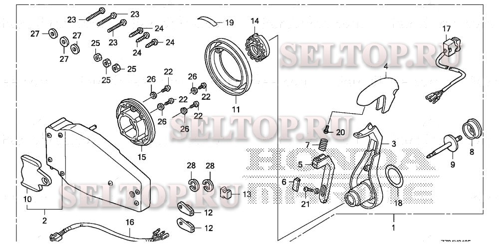 Пульт дистанционного управления (заподлицо) (левая) для Honda BFP60A LRTA