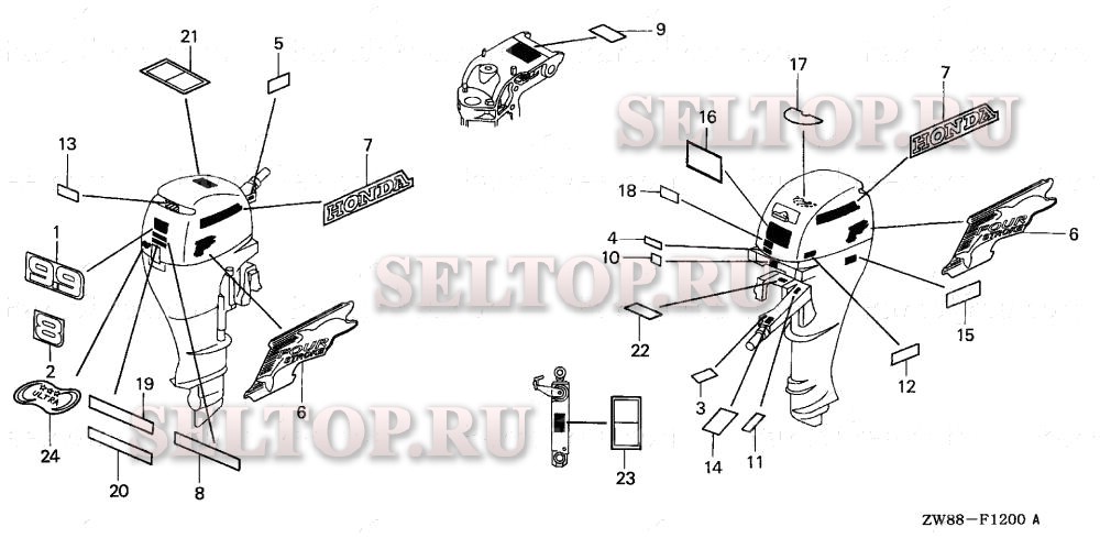 Этикетки для Honda BFP8D4 LHA
