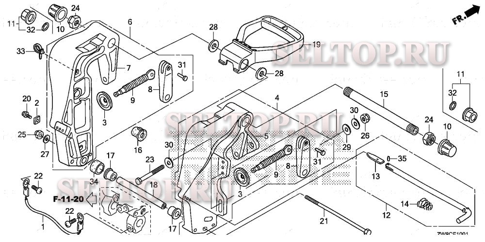 Кормовой кронштейн (2) для Honda BFP8DK3 LHTA