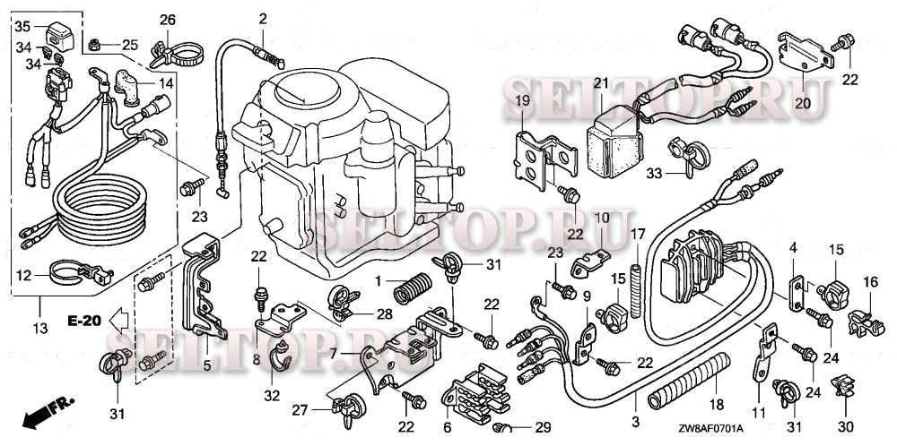 Регулятор, провода стартера (2) для Honda BFP9.9D5 LHTA