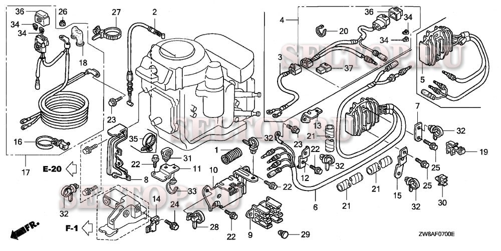 Регулятор, провода стартера (1) для Honda BFP9.9D5 XHSA