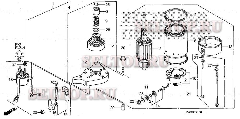 Стартер для Honda BFP9.9DK2 LRTA