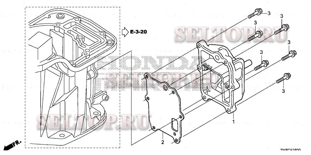 Крышка выпускного коллектора для Honda BFP9.9DK3 LHTA