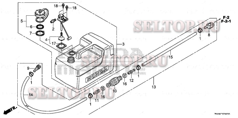 Топливный бак для Honda BFP9.9DK3 XRTA