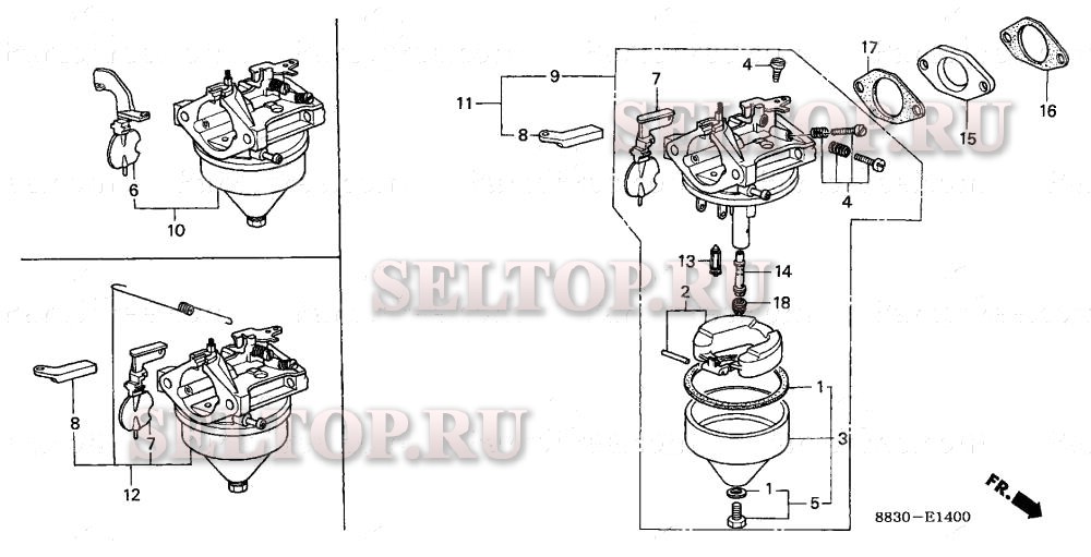 Карбюратор (1) для Honda G200 QAF