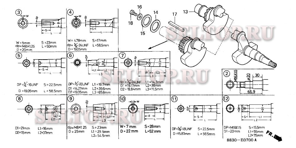 Коленвал для Honda G200 QAF