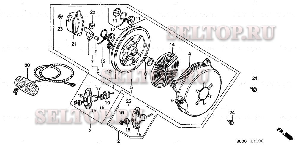 Ручной стартер (1) для Honda G200 QCX