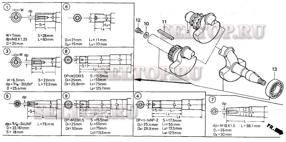 Коленвал для Honda G300 QZDX