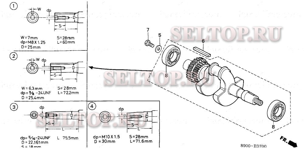 Коленвал (1) для Honda G400K1 QZC1