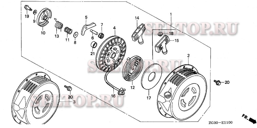 Ручной стартер (1) для Honda GD410 VAA