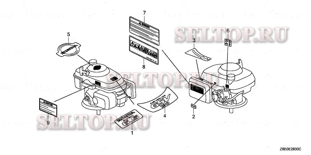 Этикетка для Honda GSV190LA S3T