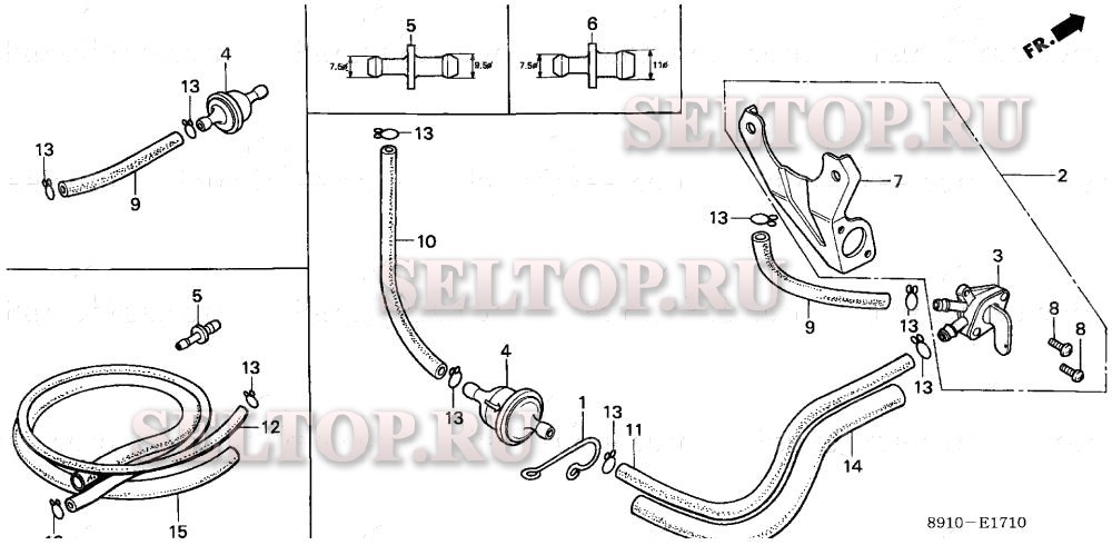 Топливный краник (1) для Honda GV400K1 ADJD