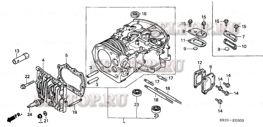 Головка цилиндра, цилиндр для Honda GV400K1 BDJM