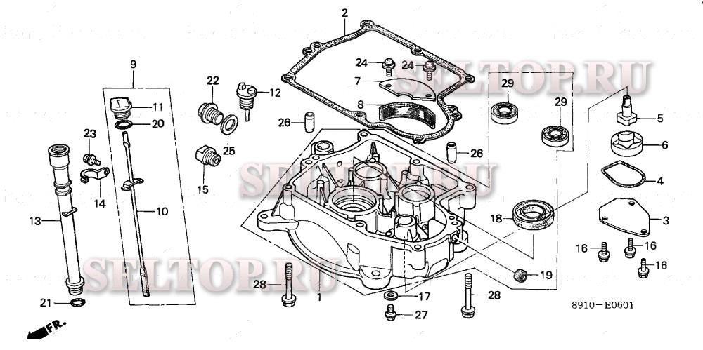 Масляный поддон, масляный насос (gv400k1) для Honda GV400K1 BDJM