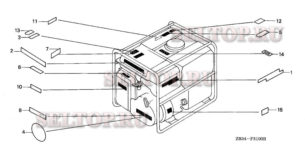 Этикетки для Honda EB2200X A