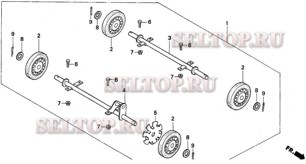 Колеса (четыре колеса) (em, eb) для Honda EB3500X A