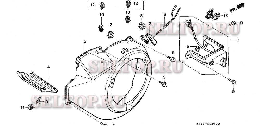 Кожух вентилятора для Honda EB3500XK1 AG/C