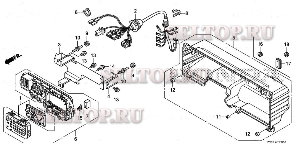 A.v.r. unit, корпус контрольной панели для Honda EB4000X AT