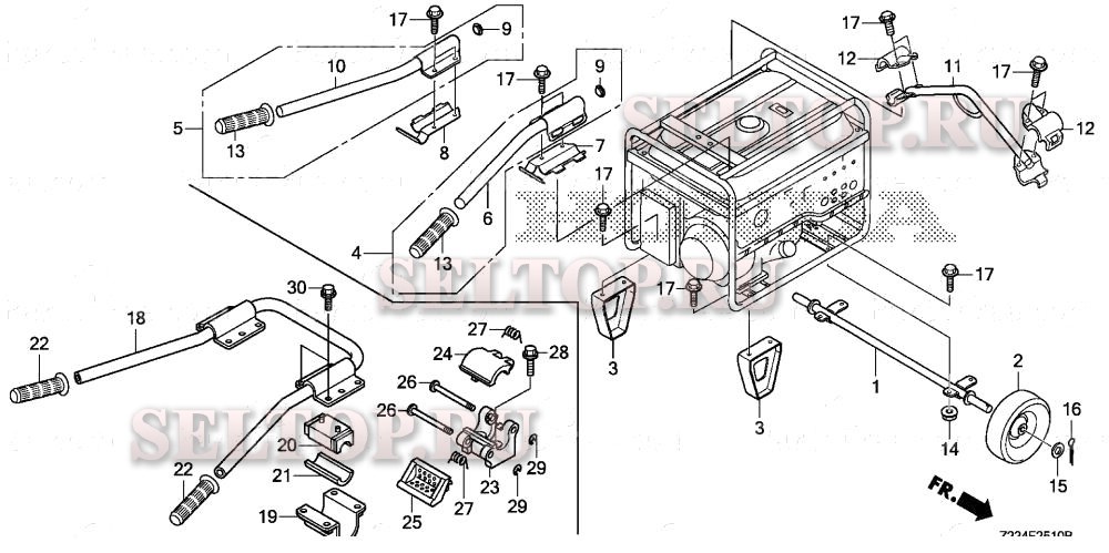 Ручка, колеса для Honda EB4000X AT