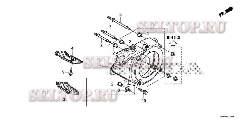Кожух вентилятора (2) для Honda EB4000X AT1