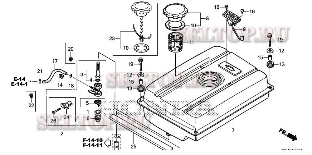 Топливный бак для Honda EB4000X AT1