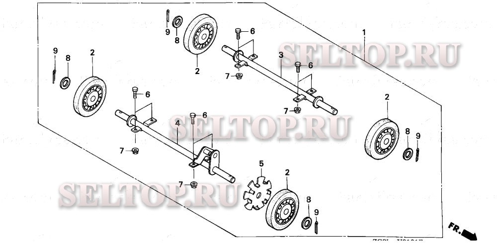 Em/eb колеса (четыре колеса) для Honda EB5000XK1 AG/C