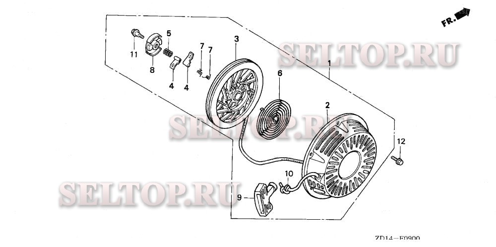 Ручной стартер (2) для Honda EB6500SX A/A