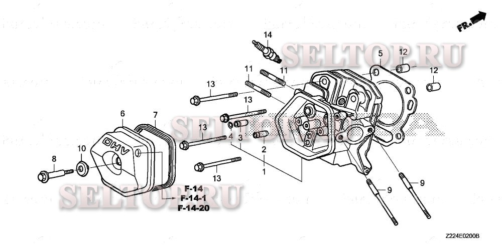 Головка цилиндра для Honda EB6500X AC