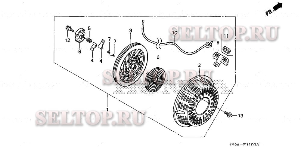 Ручной стартер (1) для Honda EB6500X AC