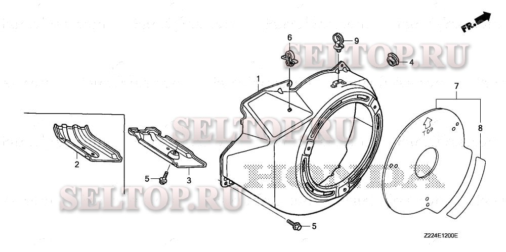 Кожух вентилятора (1) для Honda EB6500X AN