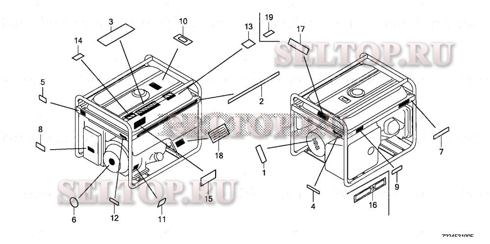 Этикетки для Honda EB6500X AT