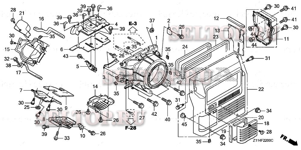 Передняя крышка, кожух провода для Honda EB7000I A