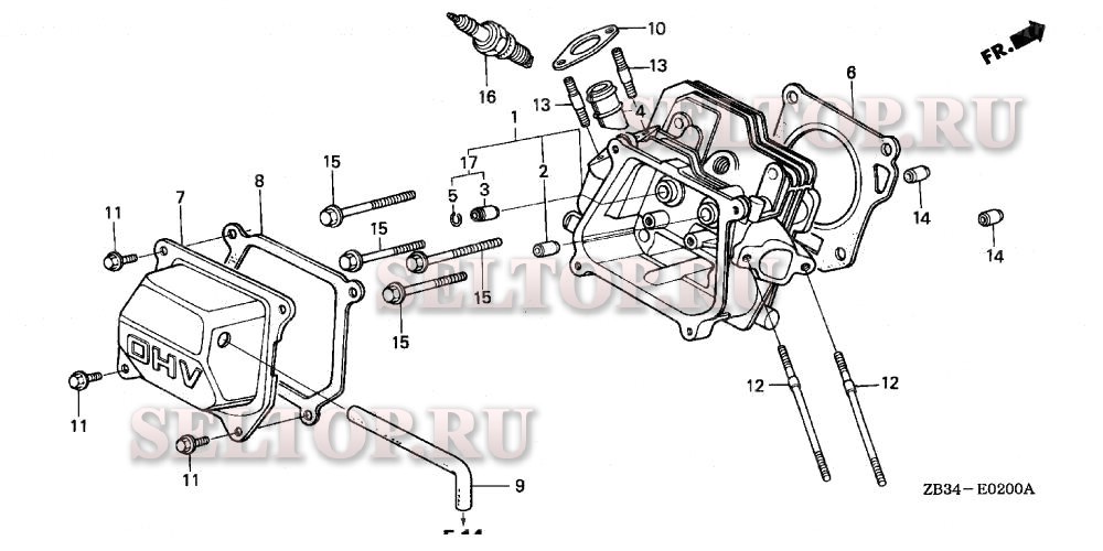 Головка цилиндра для Honda EM1800XK1 A/A
