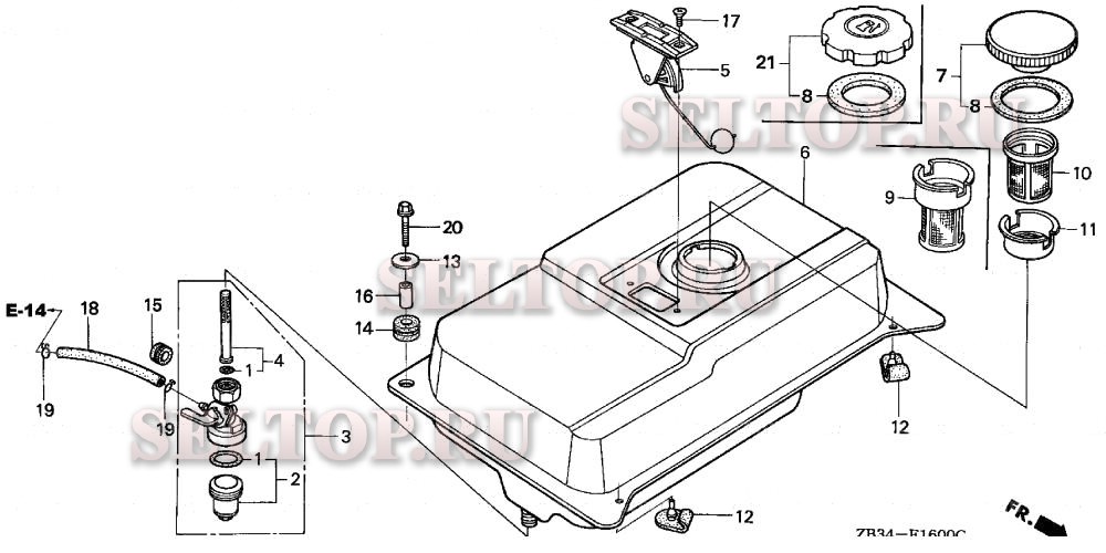 Топливный бак для Honda EM1800XK1 A/D