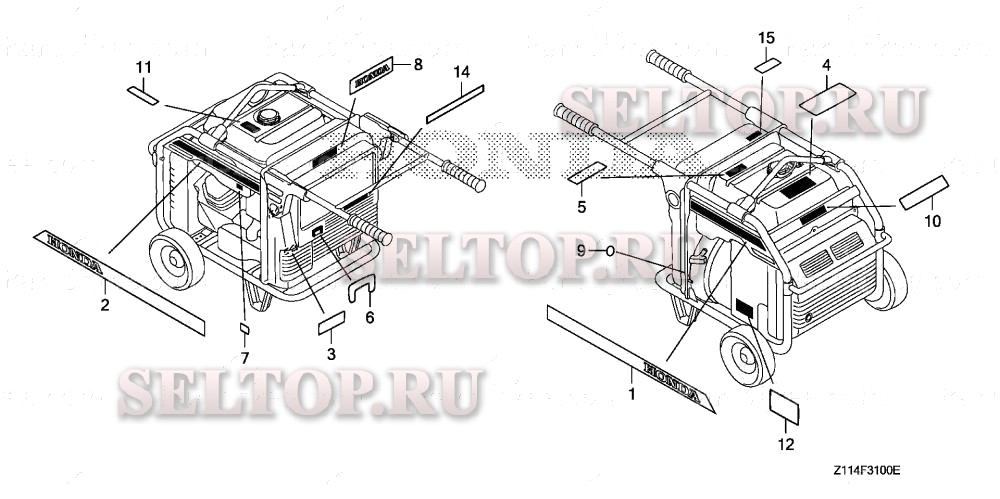 Этикетки для Honda EM5000IS AC