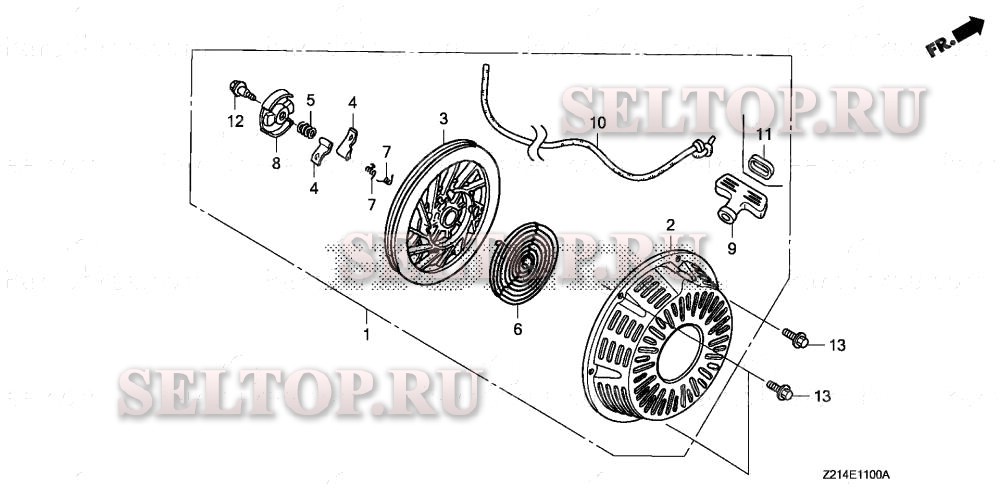 Ручной стартер (1) для Honda EM5000SXK2 AC