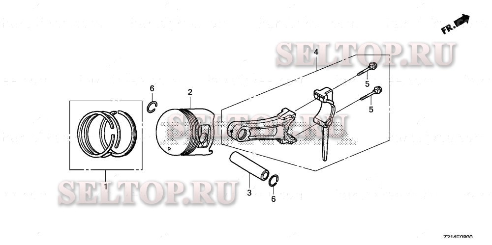 Поршень, шатун для Honda EM5000SXK2 ANH