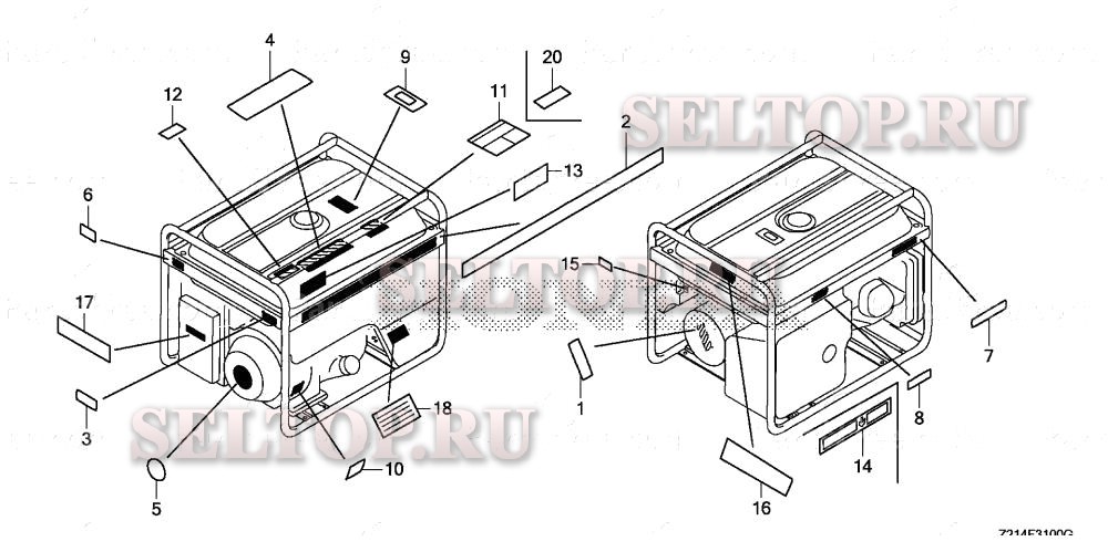 Этикетки для Honda EM6500SXK1 AC