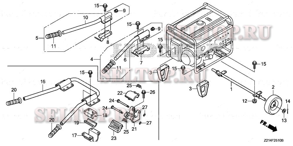 Ручка, колеса для Honda EM6500SXK1 AN