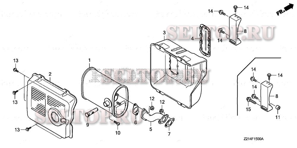 Глушитель (1) для Honda EM6500SXK1 ANH