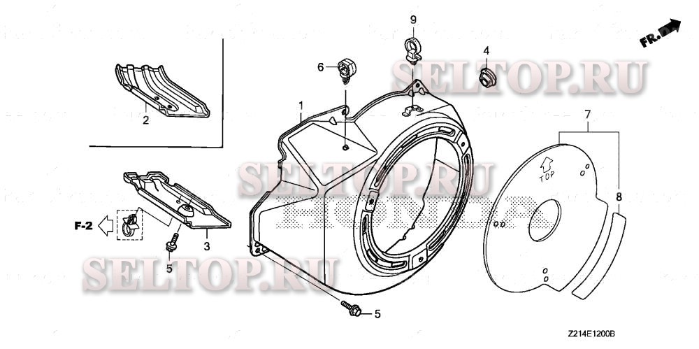 Кожух вентилятора (1) для Honda EM6500SXK1 AT