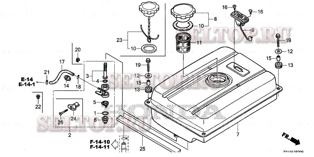 Топливный бак для Honda EM6500SXK1 AT