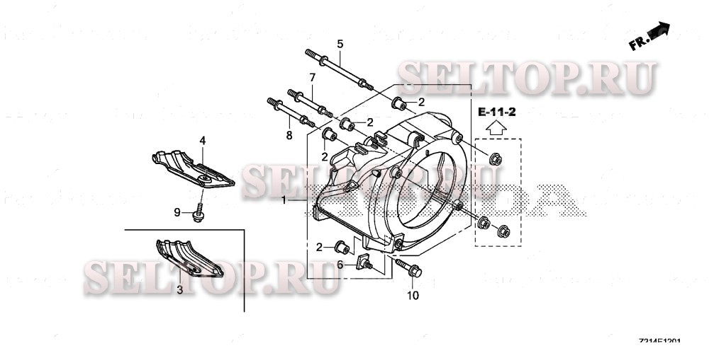 Кожух вентилятора (2) для Honda EM6500SXK2 AT