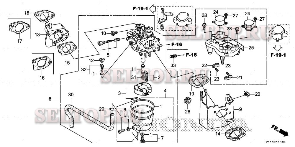 Карбюратор (em5000is/5000is1/7000is) для Honda EM7000IS A1