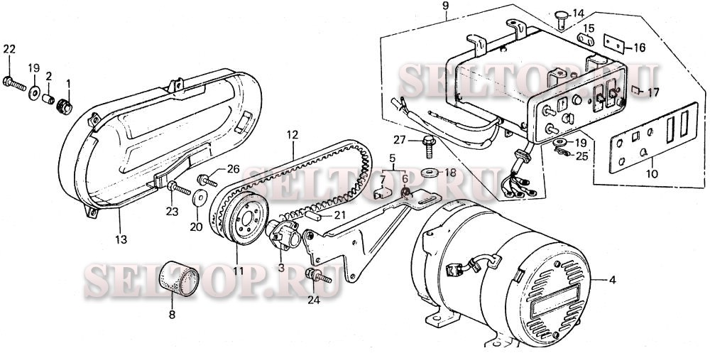 Блок управления, генератор, крышка ремня для Honda ES4500K1 A